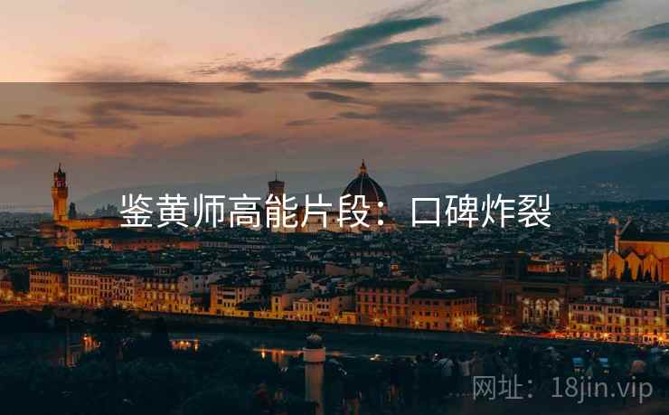 鉴黄师高能片段：口碑炸裂